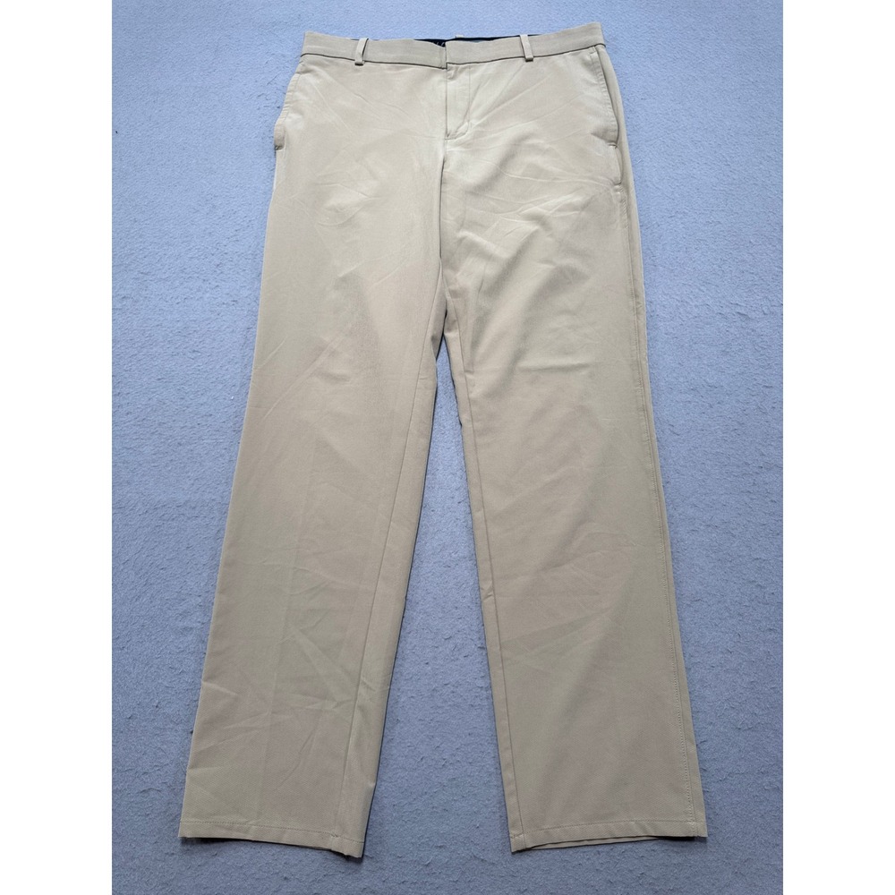 Nike Golf Pants Men's 34x32 Tan Dri-FIT Flat Front Straight Leg Athletic Sporty